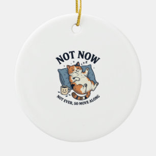 Niet Nu Luie Kat Vintage Gravure Grappige Kat Ontw Keramisch Ornament
