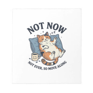 Niet Nu Luie Kat Vintage Gravure Grappige Kat Ontw Notitieblok