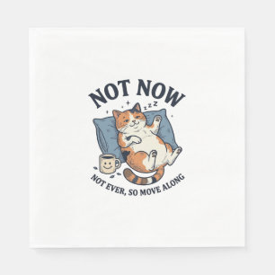 Niet Nu Luie Kat Vintage Gravure Grappige Kat Ontw Servet