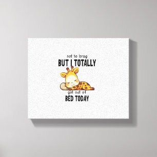 Niet om op te scheppen Luie Giraffe Grappige Motiv Canvas Afdruk