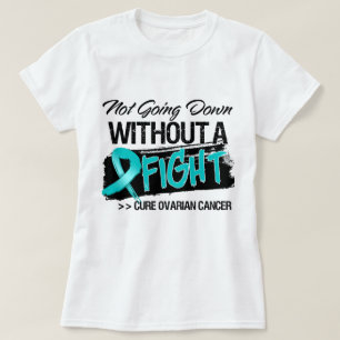 Niet omlaag zonder strijd - ovariumkanker t-shirt