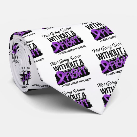 Niet omlaag zonder strijd - pancreaskanker stropdas (Opgerold)