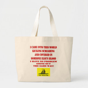 NIET OP MIJ BEHANDELEN GROTE TOTE BAG