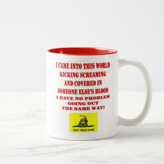 NIET OP MIJ BEHANDELEN TWEEKLEURIGE KOFFIEMOK (Rechts)
