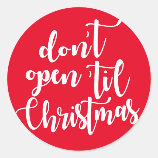 Niet open tot Kerstmis Ronde Sticker (Voorkant)