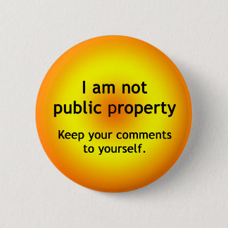 Niet openbaar bezit ronde button 5,7 cm