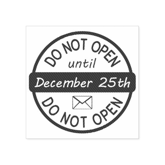 NIET OPENEN TOT 25 DEC 	RUBBERSTEMPEL (Afrduk)