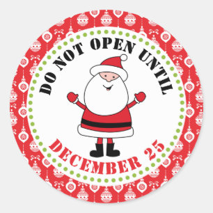 Niet openen tot 25 december Kerst stickers