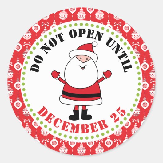 Niet openen tot 25 december Kerst stickers (Voorkant)