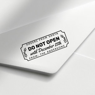 Niet openen tot 25 december Kerstmis Zelfinktende Stempel