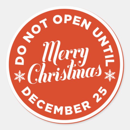 Niet openen tot de Stickers van het kerstcadeau (Voorkant)