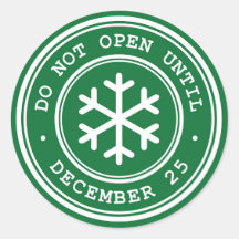 Niet openen tot het groene Label van het kerstcade