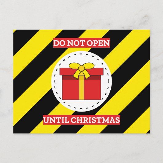 Niet openen tot kerst feestdagenkaart (Voorkant)