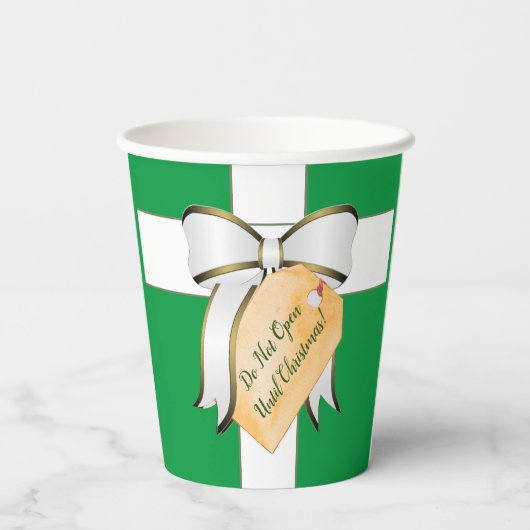 Niet openen tot kerst papier cup papieren bekers (Achterkant)