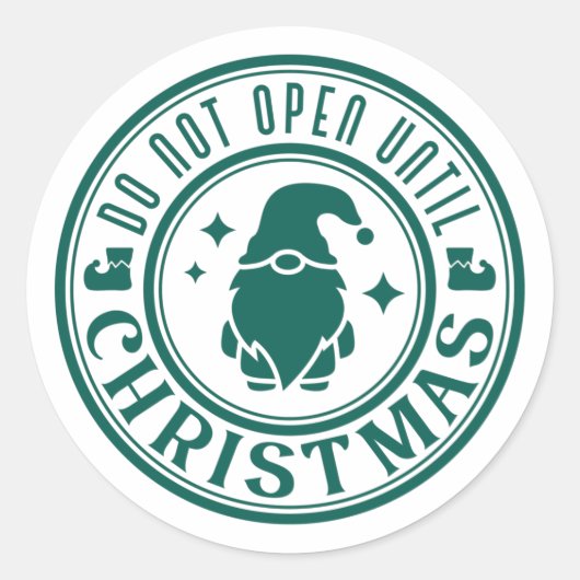 Niet openen tot kerst ronde sticker (Voorkant)