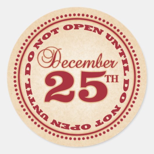 Niet openen tot Kerst stickers (Voorkant)
