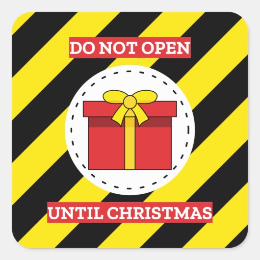 Niet openen tot kerst vierkante sticker (Voorkant)