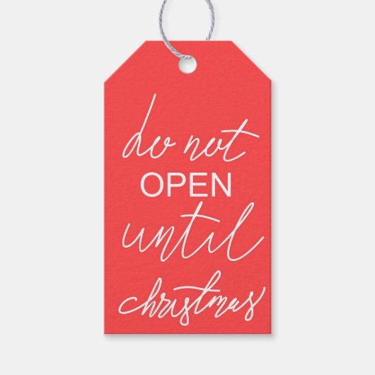 Niet openen tot Kerstmis Cadeaulabel (Voorkant)