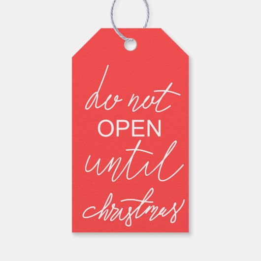 Niet openen tot Kerstmis Cadeaulabel (Achterkant)