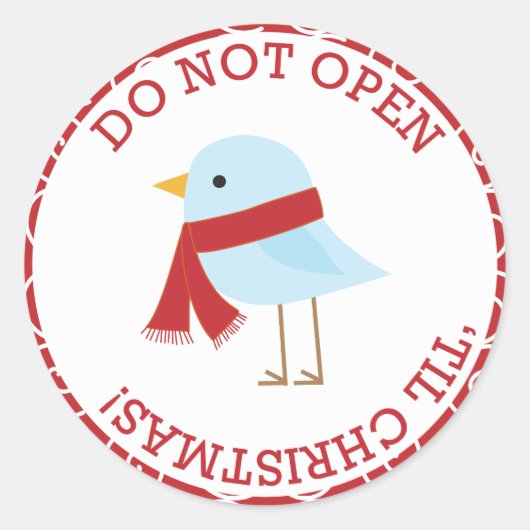 Niet openen tot Kerstmis Ronde Sticker (Voorkant)