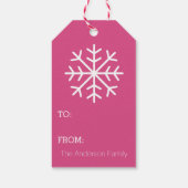 Niet openen tot Kerstmis Snowflake - roze Cadeaulabel (Achterkant)