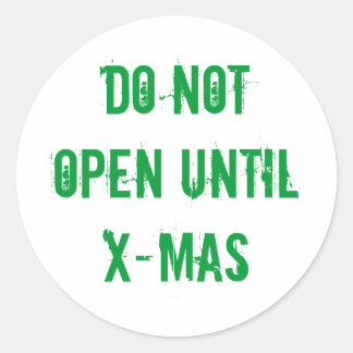 NIET OPENEN TOT X-Mas verpakkingsetiketten Ronde Sticker