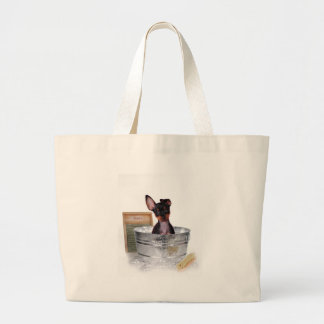 Niet opnieuw in bad grote tote bag