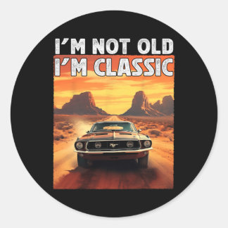 Niet oud IM Clic Auto Verjaardag Papa Opa Vaders D Ronde Sticker