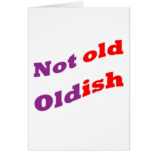 Niet oud Oldish (Voorkant)