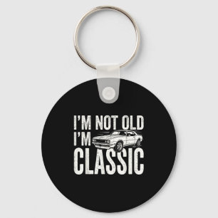 Niet oude klassieke retro muscle car grappige vade sleutelhanger