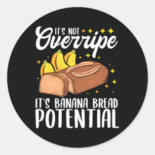 Niet overrijpe bananenbrood banaan ronde sticker