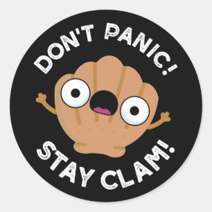 Niet paniekkraampje Funny Animal Pun Dark BG Ronde Sticker