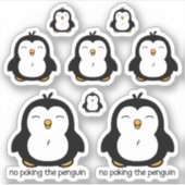 Niet Poking The Penguin 8 Contour Cut Sticker (Voorkant)