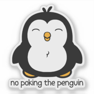 Niet porren de pinguïn contour cut sticker