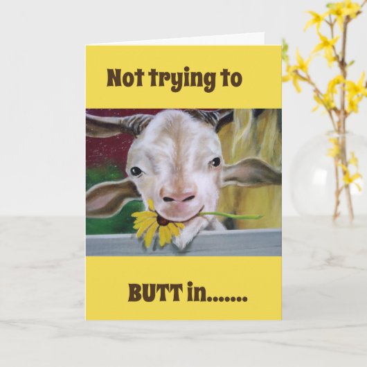 NIET PROBEREN OM **BUTT ** IN OP UW (60ste VERJAAR Kaart (Gele Bloem)