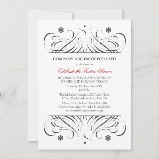 Niet-religieuze Feestdagen Corporate Party Kaart (Voorkant)