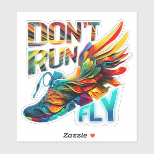 Niet rennen, vliegen | Neon Running custom cut vin Sticker (Vel)