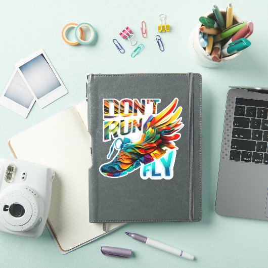 Niet rennen, vliegen | Neon Running custom cut vin Sticker (iPad Cover)
