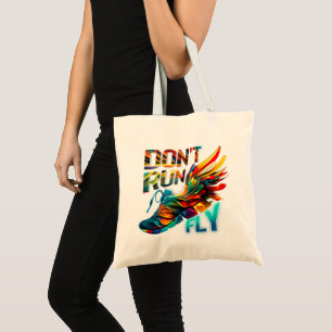 Niet rennen, vliegen Neon Running shoe Tote Bag