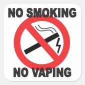 Niet roken Geen Vaping teken sticker (Voorkant)