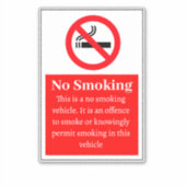 Niet roken in de auto sticker (Voorkant)