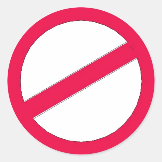 NIET ..... RONDE STICKER (Voorkant)