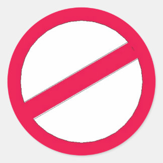 NIET ..... RONDE STICKER