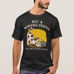 Niet 's Ochtends Mens Kat T-Shirt   Grappige Koffi