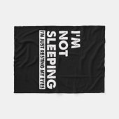 Niet slapen in mijn ogen gewoon rusten Grappige va Fleece Deken (Voorkant (Horizontaal))