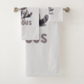 Niet snel, gewoon woedend - Grey Cat Humor Bad Handdoek (Insitu)