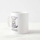 Niet snel, gewoon woedend - Grey Cat Humor Koffiemok (Voorkant links)