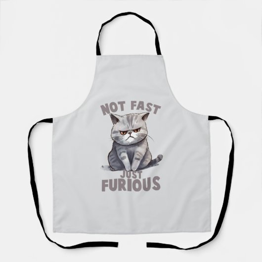 Niet snel, gewoon woedend - Grey Cat Humor Schort (Voorkant)