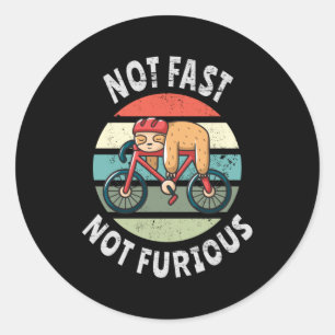 Niet snel Niet knappe luie slaapfiets Ronde Sticker