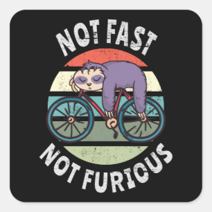 Niet snel Niet knappe luie slaapfiets Vierkante Sticker